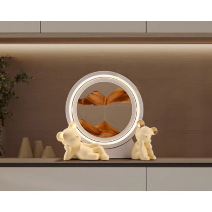 HMR - LED Sand Art Lamp Abstract Sand Timer Rotating Sandscape Decor Ornament Living Room