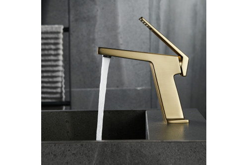 Homary™ 1-Hole Single Handle Solid Brass Bathroom Sink Faucet - Gold