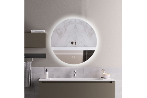 HMR™ Frameless Round LED Bathroom Vanity Mirror - 24"Dia