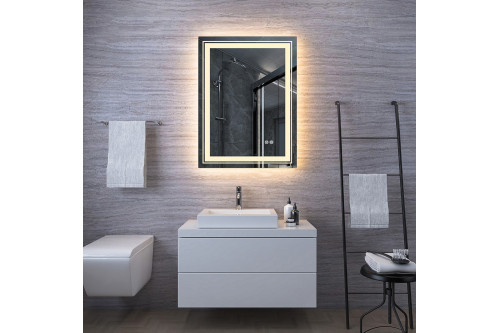 Homary™ Frameless LED Bathroom Vanity Mirror Rectangle - 24"W x 30"D