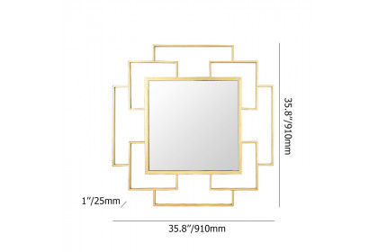 Homary™ Geometric Overlapping Metal Wall Mirror Home Decor - Gold