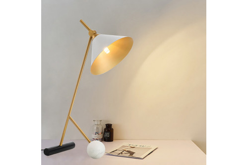 Homary™ 1-Light Desk Table Lamp - White and Gold