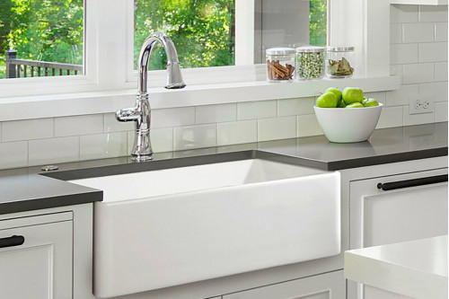 Homary™ 30" Farmhouse Rectangular Undermount Single-Bowl Kitchen Sink - White