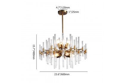 Homary™ Crylick Contemporary Glass Living Room Chandelier - Brass, 14-Light