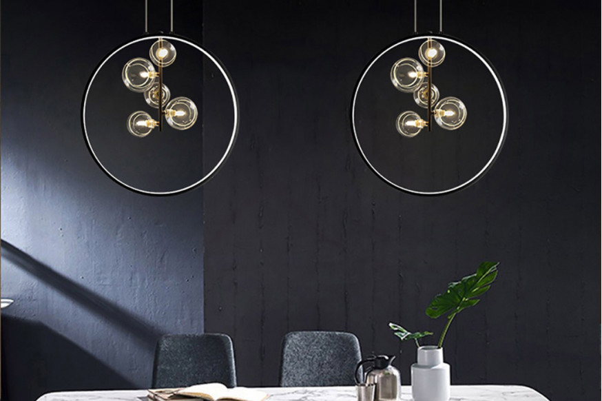 Homary™ Bubi Pendant Glass Globe LED Light for Dining Room - 5-Light