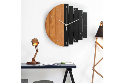 Homary™ Abstract Wall Clock Hanging Artistic Decor - Natural Wood