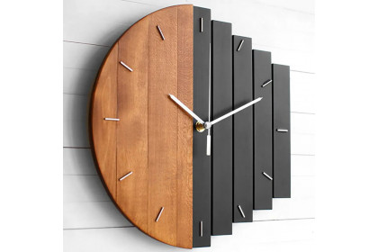 Homary™ Abstract Wall Clock Hanging Artistic Decor - Natural Wood
