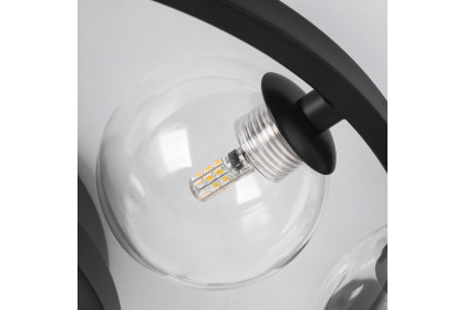 Homary™ 6 Light LED Bubble Flush Mount Light with Shade - Black, Glass