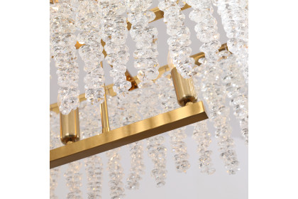Homary™ 4-Light Modern Rectangle Crystal Pendant Light for Kitchen and Dining Room - Gold