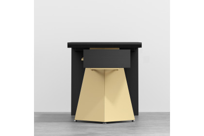 HMR™ Cabstract Computer Desk with Drawer - Black and Gold, 63"L