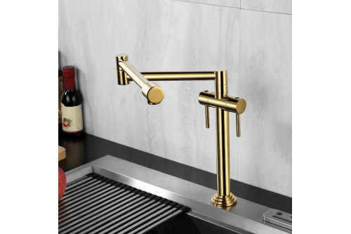 Homary™ Contemporary Pot Filler Kitchen Faucet Retractable - Gold