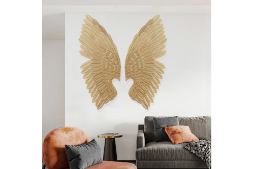 Homary™ 2 Pieces Wing Wall Decor Home Art - Gold