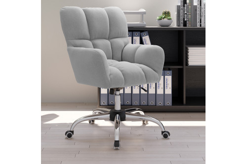 Homary™ Office Chair Cotton and Linen Swivel Height Adjustable - Gray