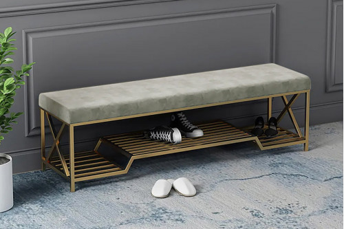 HMR™ Upholstered Storage Entryway Bench with Storage - Gray