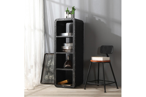 Homary™ 4 Shelf Metal Bookcase Display Shelf - Brushed Black