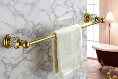 HMR™ Charles Modern Wall-Mounted Bathroom Towel Bar 24" - Gold