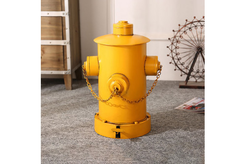 HMR™ Industrial Fire Hydrant Trash Can - Yellow, 14.2"W x 15.4"D x 24"H