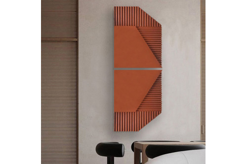 HMR™ 2 Pieces Geometric Abstract Wood Wall Art Print - Brown