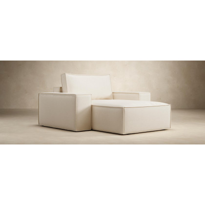 Innovation Living Newilla Lounger Chair with Wide Arms - 531 Bouclé Off White