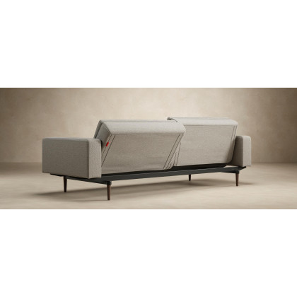 Innovation Living Dublexo Styletto Sofa Bed Dark Wood with Arms - 580 Argus Navy Blue