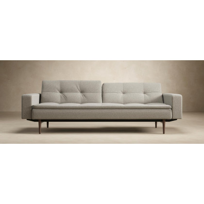 Innovation Living Dublexo Styletto Sofa Bed Dark Wood - 538 Melange Light Gray