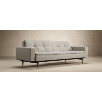 Innovation Living Dublexo Styletto Sofa Bed Dark Wood - 538 Melange Light Gray
