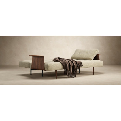Innovation Living Recast Plus Sofa Bed Dark Styletto with Arms - 554 Soft Mustard Flower