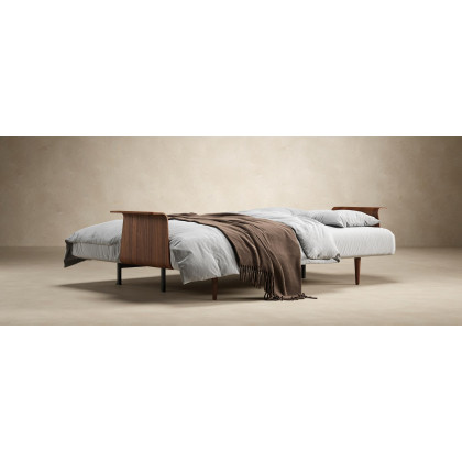 Innovation Living Recast Plus Sofa Bed Dark Styletto with Arms - 554 Soft Mustard Flower