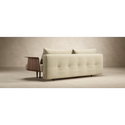 Innovation Living Recast Plus Sofa Bed Dark Styletto with Arms - 554 Soft Mustard Flower