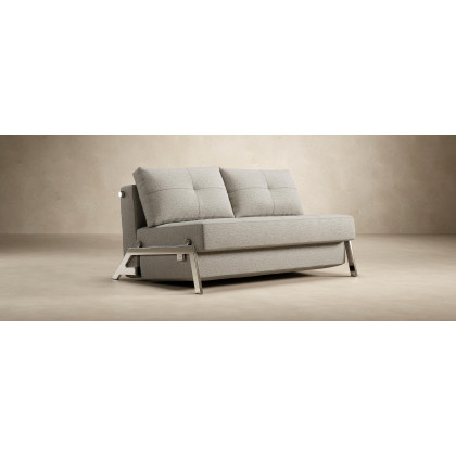 Innovation Living Cubed Full Size Sofa Bed with Chrome legs - 554 Soft Mustard Flower