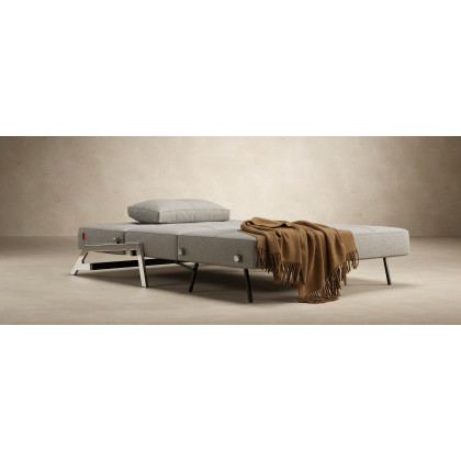 Innovation Living Cubed Full Size Sofa Bed with Chrome legs - 554 Soft Mustard Flower