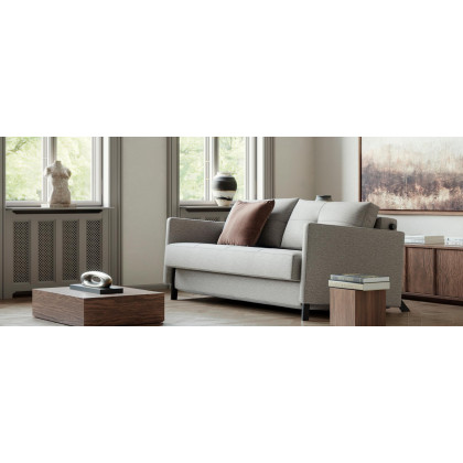 Innovation Living Cubed Queen Size Sofa Bed with Arms - 525 Mixed Dance Light Blue