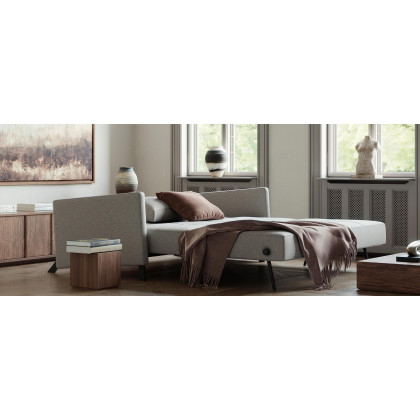 Innovation Living Cubed Queen Size Sofa Bed with Arms - 525 Mixed Dance Light Blue