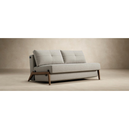 Innovation Living Cubed Queen Size Sofa Bed with Dark Wood Legs - 587 Phobos Mocha