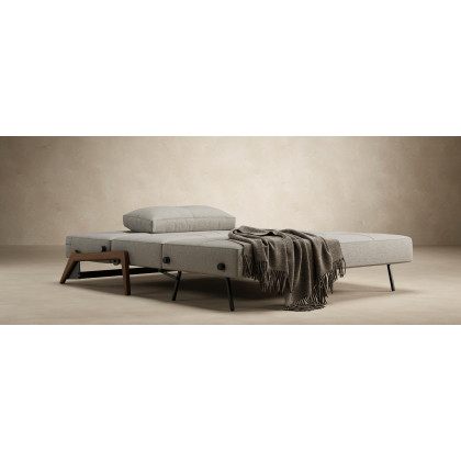 Innovation Living Cubed Queen Size Sofa Bed with Dark Wood Legs - 587 Phobos Mocha