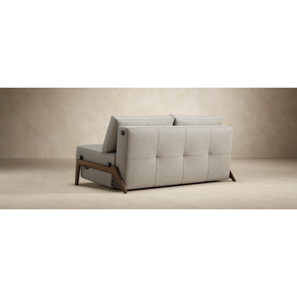 Innovation Living Cubed Queen Size Sofa Bed with Dark Wood Legs - 587 Phobos Mocha
