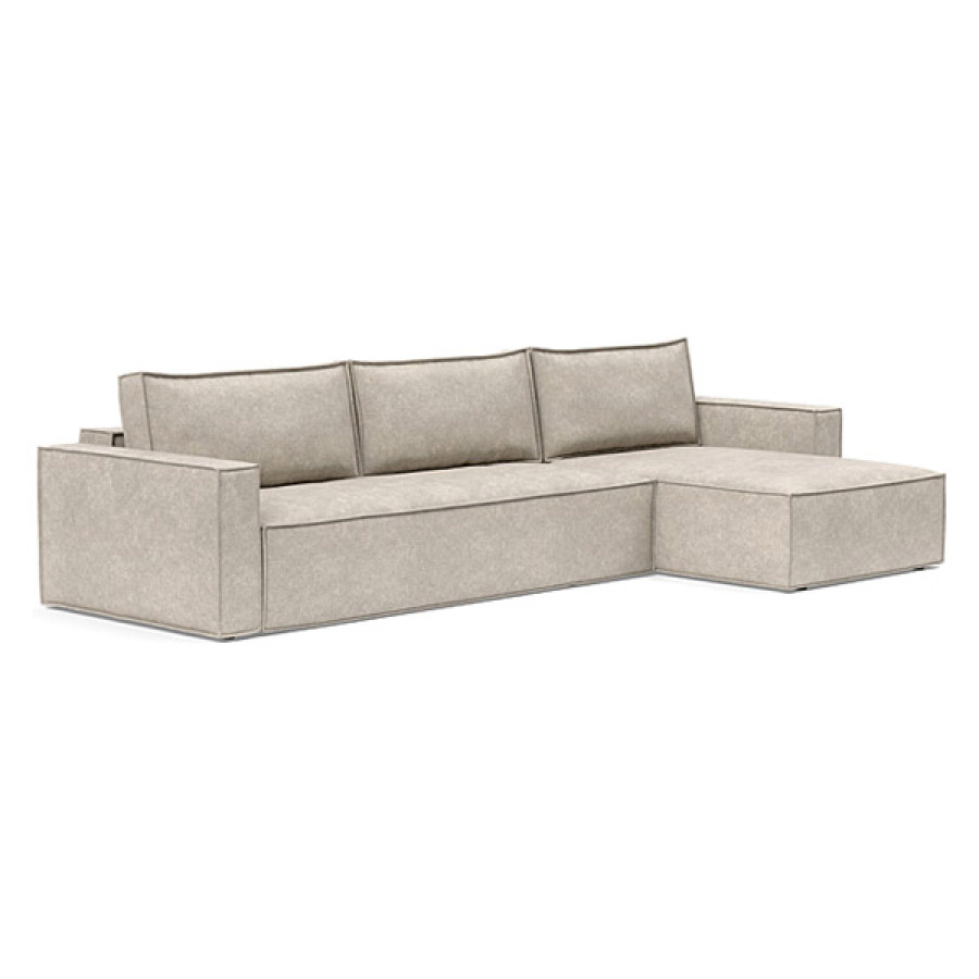 Innovation Living Newilla Sofa Bed With Lounger with Standard Arms - 280 Avella Sand