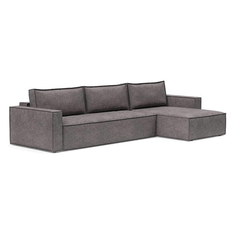 Innovation Living Newilla Sofa Bed With Lounger with Standard Arms - 282 Avella Warm Grey