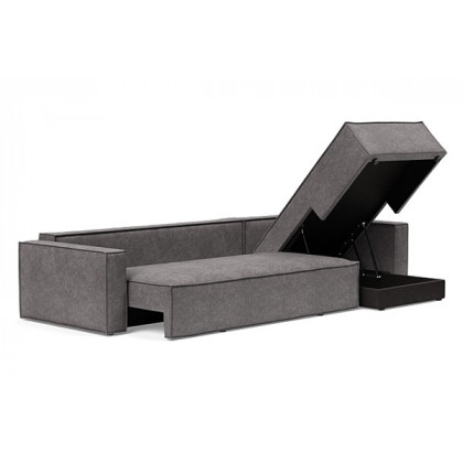 Innovation Living Newilla Sofa Bed With Lounger with Standard Arms - 282 Avella Warm Grey