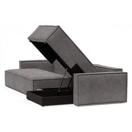 Innovation Living Newilla Sofa Bed With Lounger with Standard Arms - 282 Avella Warm Grey