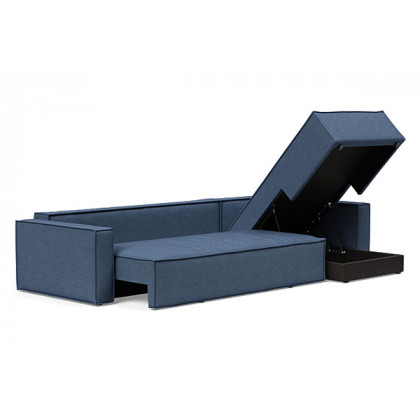 Innovation Living Newilla Sofa Bed With Lounger with Standard Arms - 302 Weda Blue