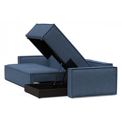 Innovation Living Newilla Sofa Bed With Lounger with Standard Arms - 302 Weda Blue
