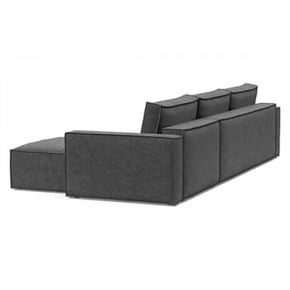 Innovation Living Newilla Sofa Bed With Lounger with Standard Arms - 350 Taura Deep Grey