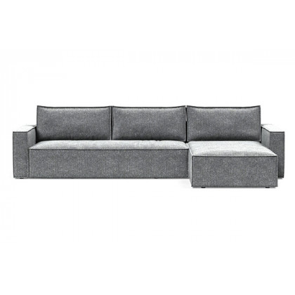 Innovation Living Newilla Sofa Bed With Lounger with Standard Arms - 351 Taura Slate Grey