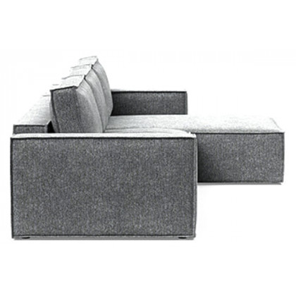 Innovation Living Newilla Sofa Bed With Lounger with Standard Arms - 351 Taura Slate Grey
