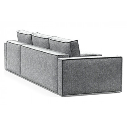 Innovation Living Newilla Sofa Bed With Lounger with Standard Arms - 351 Taura Slate Grey