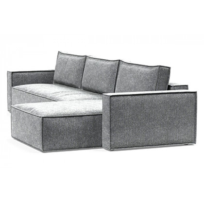 Innovation Living Newilla Sofa Bed With Lounger with Standard Arms - 351 Taura Slate Grey