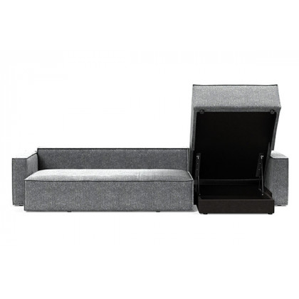 Innovation Living Newilla Sofa Bed With Lounger with Standard Arms - 351 Taura Slate Grey