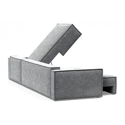 Innovation Living Newilla Sofa Bed With Lounger with Standard Arms - 351 Taura Slate Grey