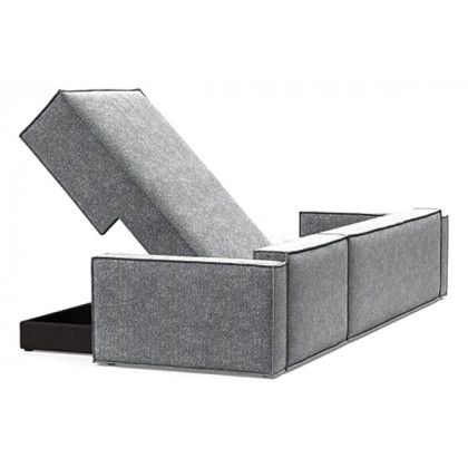 Innovation Living Newilla Sofa Bed With Lounger with Standard Arms - 351 Taura Slate Grey